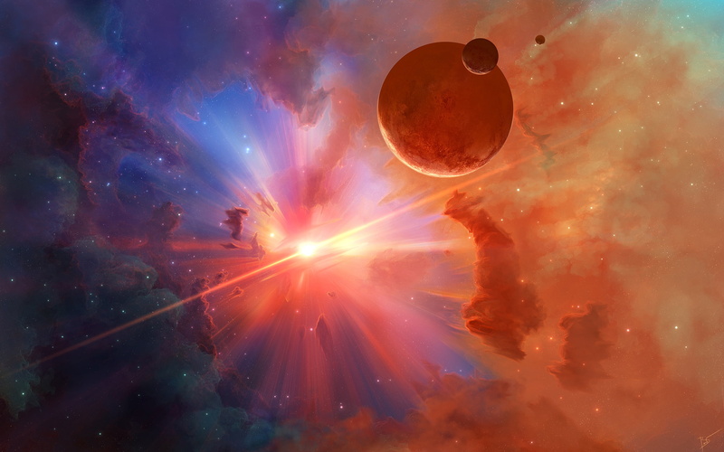 stars, Digital Universe, Josef Barton, rays, light, art, space, Stars Spectrum, planet, 2K, nebula
