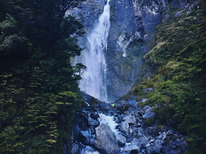 flowing, falling water, beauty in nature, bridge, rocks, formation, trees, long exposure, new zealand, motion, scenics - nature, boulders, rock formation