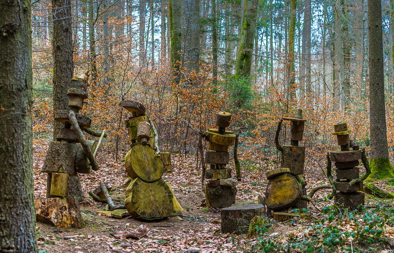 4K, outdoors, creativity, craft, nature, leaves, wood, band, woodland, trunk, yellow, land, funny, sculpture, representation, belief, carving, spirituality