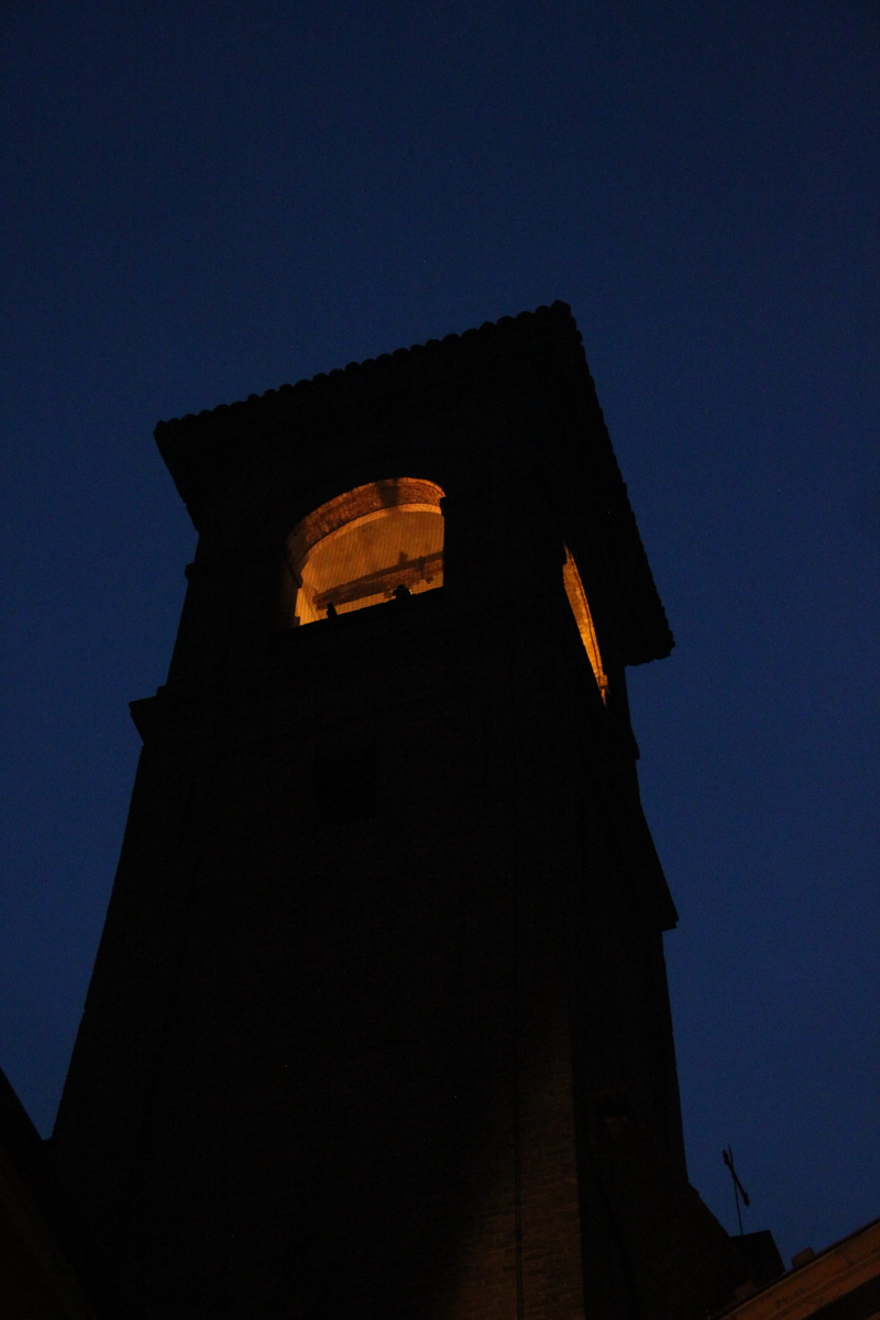 blue, nature, architecture, belief, evening, italy, sky, built structure, clear sky, imola, outdoors, silhouette, no people, low angle view, tower, 4K