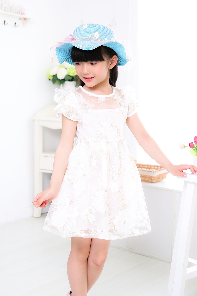 5K, cute, women, childhood, one person, girls, asia, white dress, dress, hat, three quarter length, standing, leisure activity, looking at camera, real people