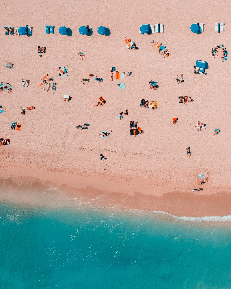 view, outdoors, travel, landscape, blanket, sea, vacations, beauty in nature, sand, umbrella, 1080P, photography, nature, sunbath, tranquility, trip, holiday