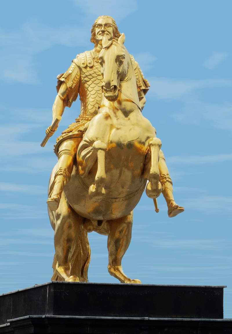 human representation, dresden, creativity, august the strong, history, horse, golden rider, king - royal person, architecture, nature, prince-elector, male likeness