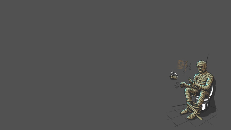 artwork, humor, mummy, 1080P, minimalism