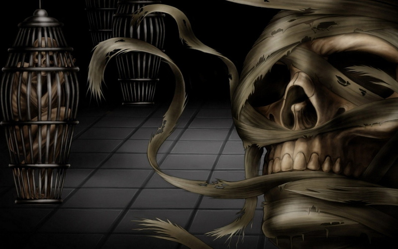 1080P, Cage, Skull, Mummy, Dark