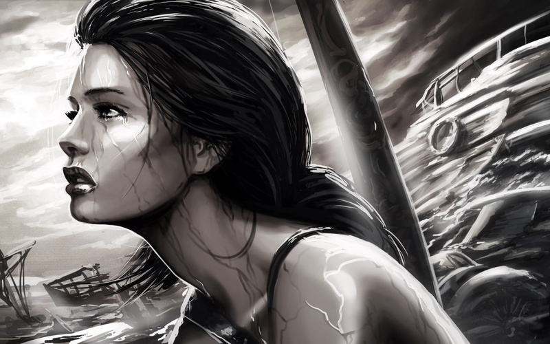 tomb, lara, raider, croft, art, 720P