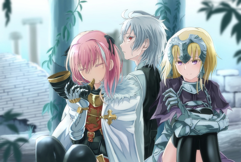 day, jeanne darc, sieg, human representation, in a row, store, hairstyle, fate apocrypha, clothing, representation, festival, outdoors, rider of black