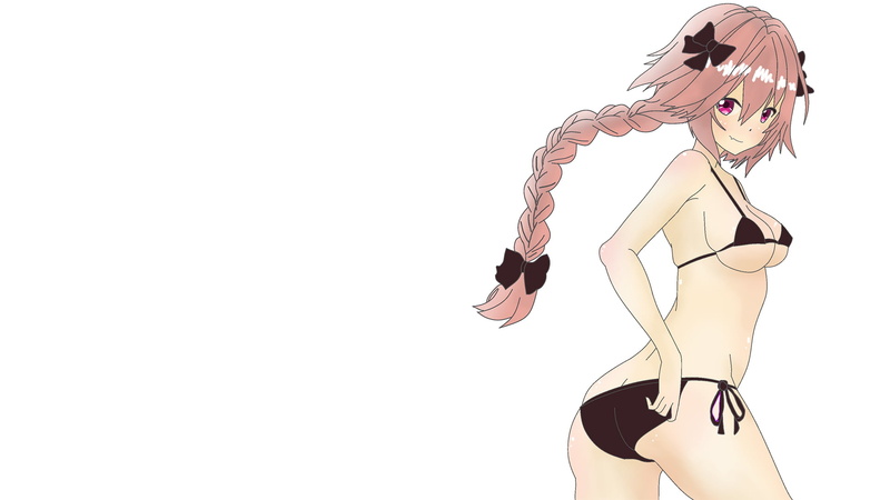1080P, simple background, black bikini, Fate/Apocrypha, Astolfo (Fate/Apocrypha)