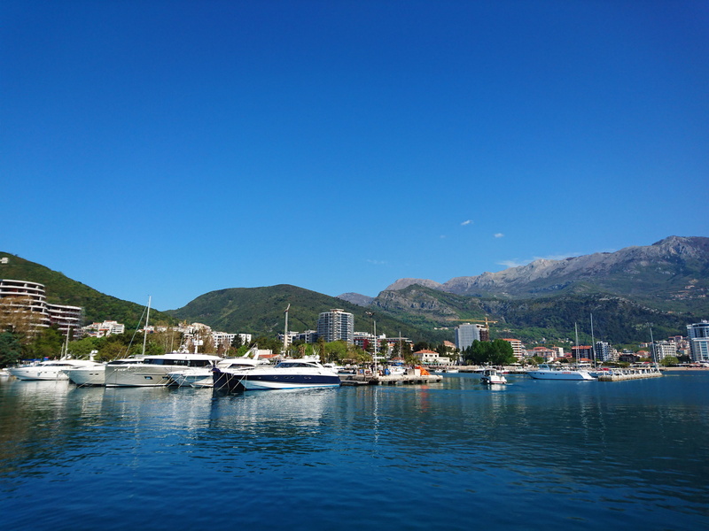sea, mountains, blue, luxury, lifestyle, nature, building exterior, mountain range, beach, nautical vessel, no people, transportation, 4K, yachts, montenegro