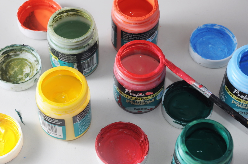 colorful, art and craft equipment, paint, painted, painter, container, still life, table, craft, variation, color, art and craft, brush, glass, lid, choice