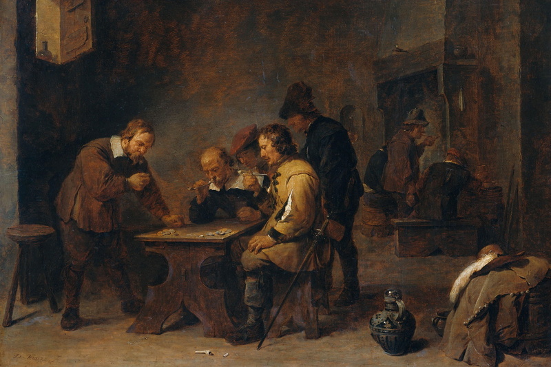 tree, oil, David Teniers The Younger, Players, 1080P, genre, picture