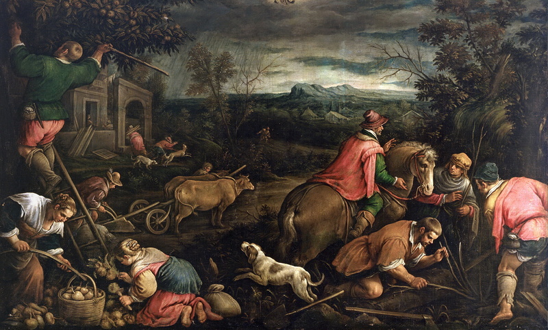animals, Francesco Bassano, picture, genre, 1080P, life, September, people