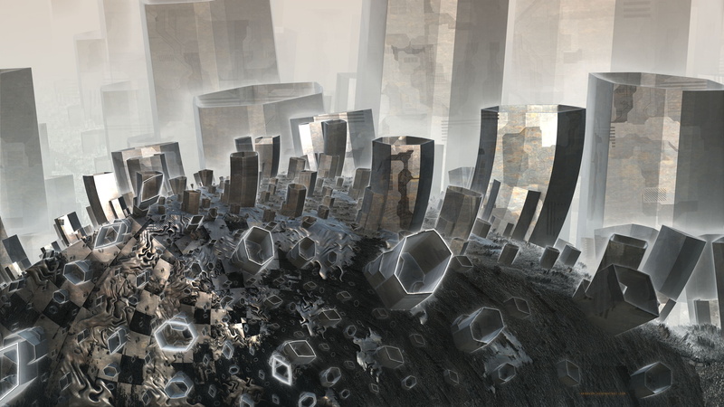 fiction, future, 4K, allegory, design, metal structure, metalline structures