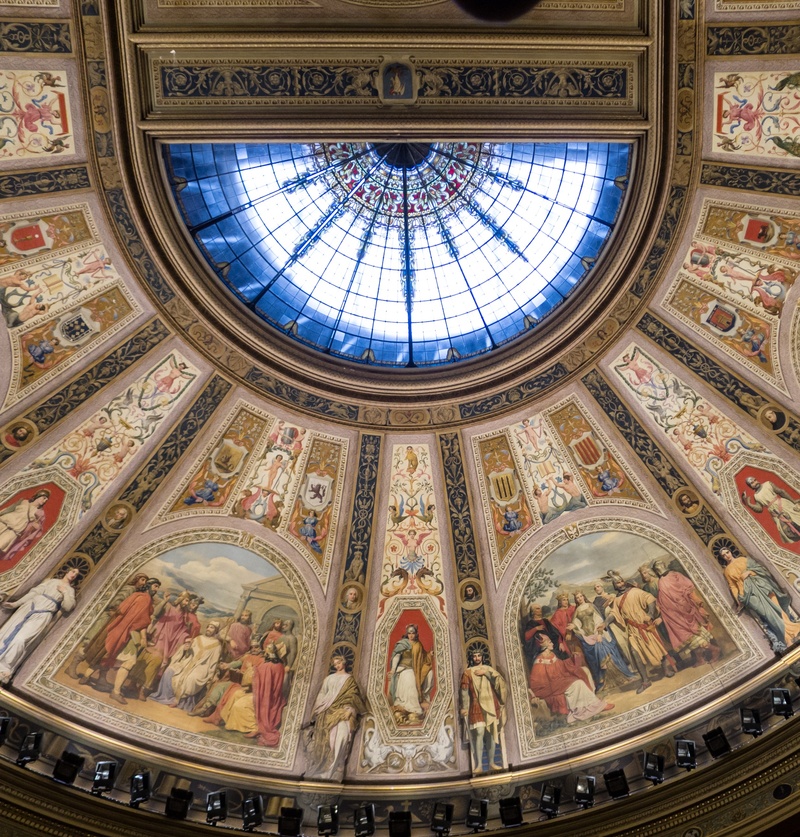 belief, built structure, 2K, painting, spirituality, allegory, art and craft, place of worship, madrid, coup d  état, religion, glass, skylight, ceiling