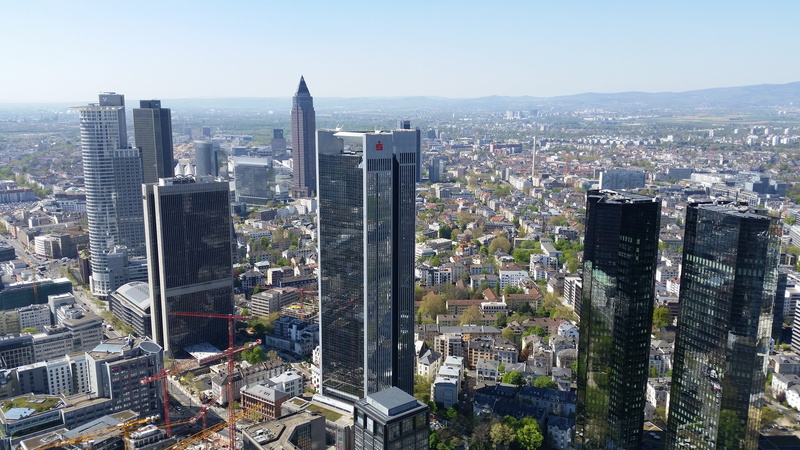 panorama, built structure, town center, nature, cityscape, skyscraper, maintower, residential district, Frankfurt Am Main, sky, modern, high angle view