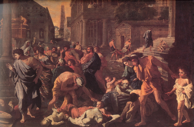 The plague in Ashdod, Nicolas Poussin, classicism, 4K, The Plague Of Ashdod