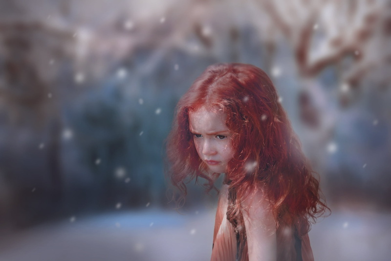 cute, young adult, magical, nature, top, wearing, adult, redhead, magic, frost, headshot, little, winter, enchanted, hairstyle, looking, children, only women