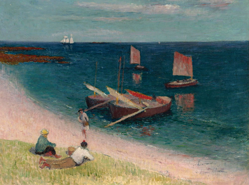 picture, 1080P, Beach on the Cote dazur, boats, shore, sail, people, Henri Sea, seascape