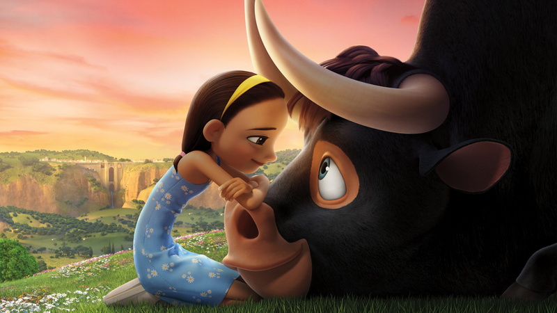 Ferdinand, animated, girl, poster, 4K, 4k, cow, learning, movie