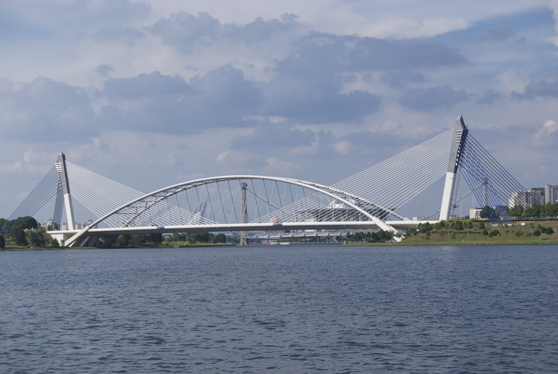 city, cityscape, bridge - man made structure, river, sky, malaysia, jaya, connection, water, cloud - sky, skyscraper, 4K, modern, building exterior, day