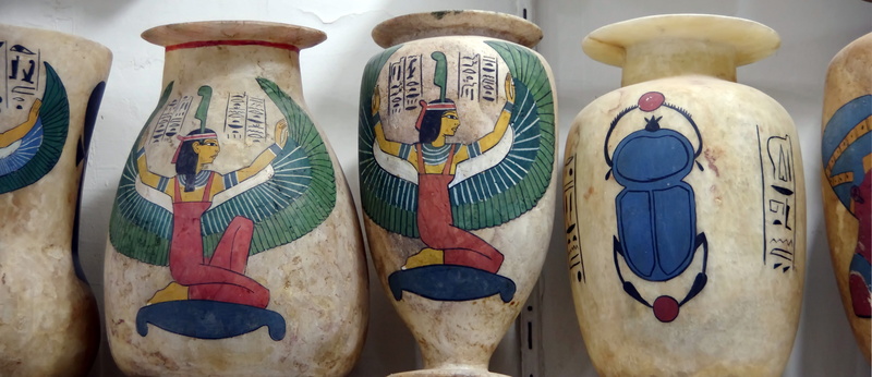 human representation, traditional, 4K, memory, art, alabaster, close-up, multi colored, vases, egypt, side by side, bazaar, group of objects, wall - building feature