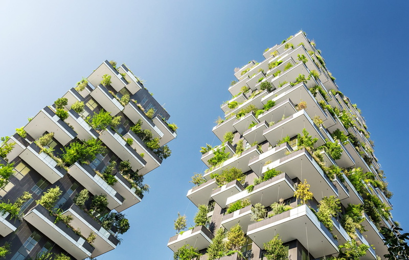 Gianandrea Barreca, Stefano Boeri, building, buildings, concrete, architecture, bushes, sun, sky, Italy, 1080P, Giovanni La Varra, Milan, Vertical Forest