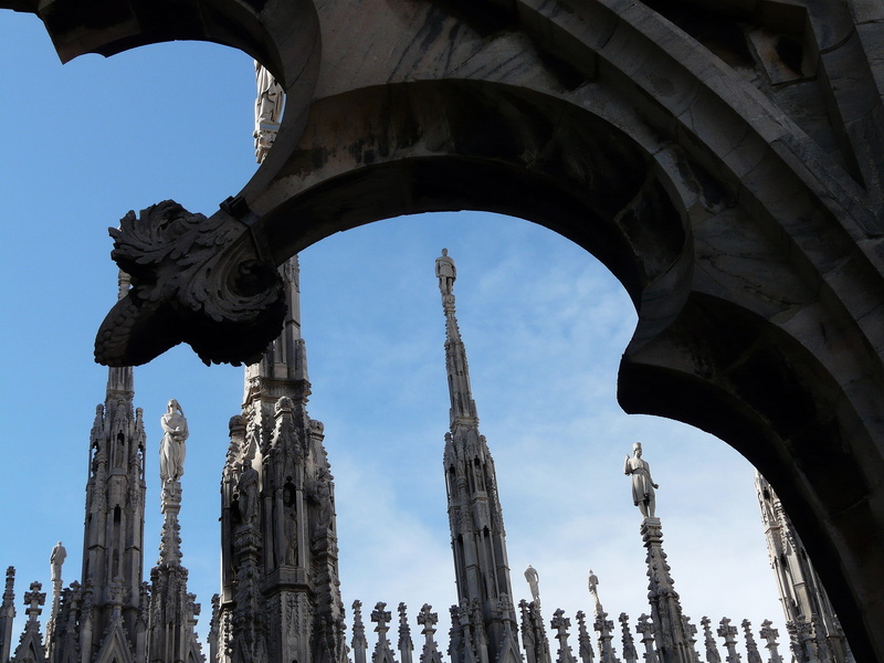 ancient civilization, architecture, history, no people, 2K, arch, cathedral, milan, old, sky, weathered, built structure, building exterior, ancient, low angle view