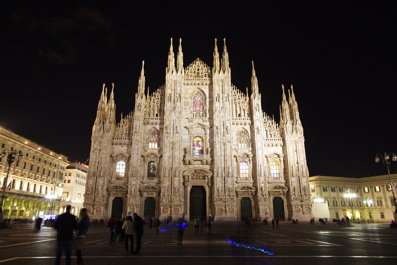 duomo Of Milan, illuminated, city, built structure, famous Place, real people, white, milan, gothic Style, church, religion, travel destinations, architecture
