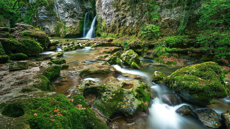 la sarraz, no people, canton de vaud, flowing, flowing water, switzerland, long exposure, scenics - nature, vegetation, moss, forest, waterfall, creek