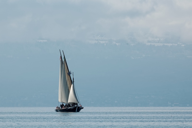 sail, lake, vaud, travel, horizon, boat, outdoors, sailing ship, switzerland, no people, water, sailing, nautical vessel, sky, nature, blue, cloud - sky