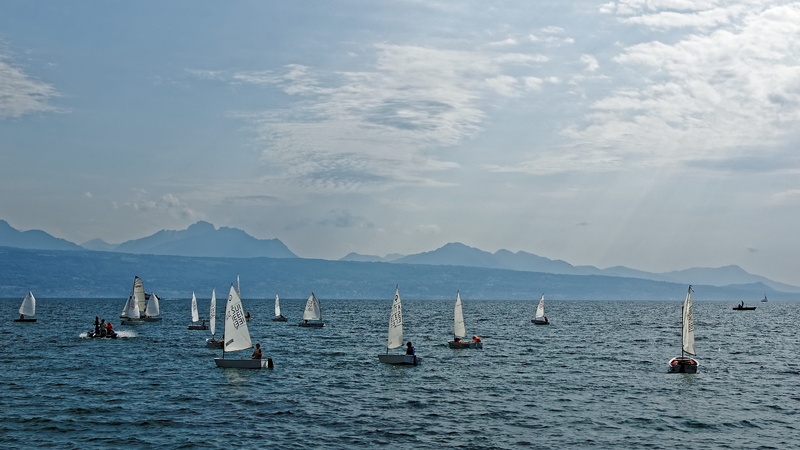 blue, lutry, ship, sailboat, port, dinghy, waterfront, mountain, lausanne, cloud - sky, day, floating on water, 2K, outdoors, tranquility, switzerland