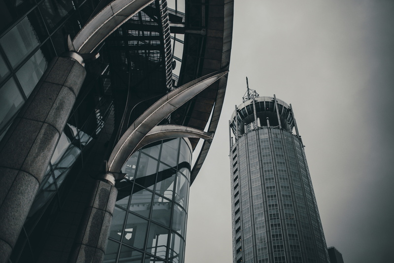 office building, travel destinations, rounded, downtown, housing, train station, spire, 5K, transportation, skyscraper, grey, apartment building, subway