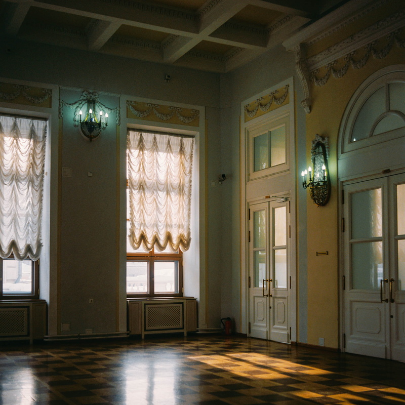 illuminated, lighting equipment, wood, kodak, ceiling, russia, pashkov house, flooring, seat, indoors, built structure, glass - material, door, ornate