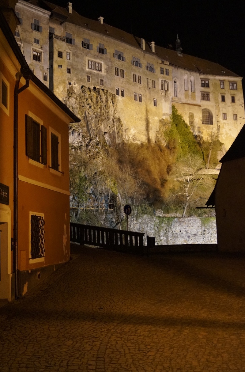 czech republic, tree, outdoors, 2K, night, at night, lighting equipment, no people, plant, nature, built structure, street, unesco, building, czech krumlov