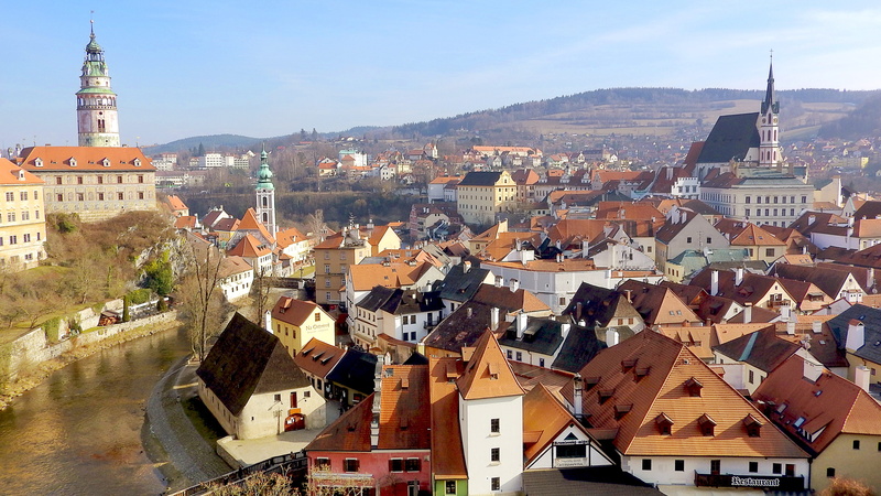 conservation area, czech republic, day, cityscape, nature, history, crowd, built structure, city, 4K, high angle view, castle, the historic city of, krumlov