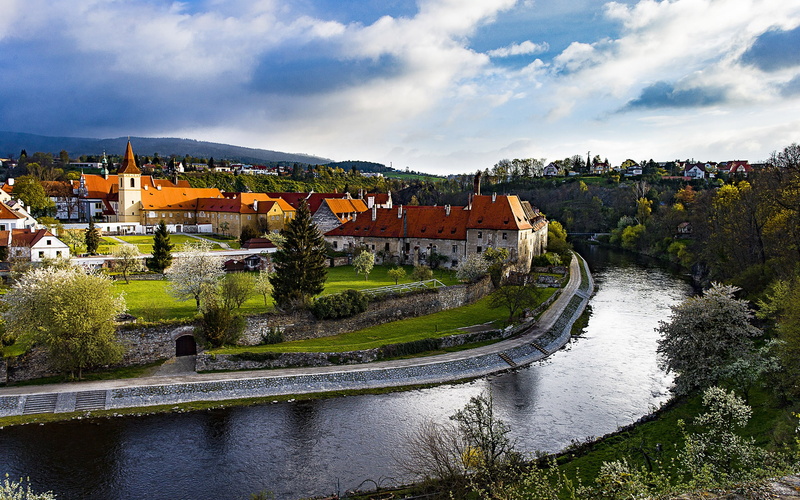 krumlov, cesky, tourism, 2K, cloud - sky, cityscape, hd, water, sky, city, travel destinations, nature, town, building, building exterior, tree