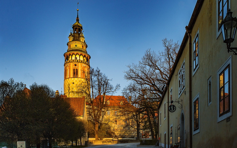 place of worship, cesky, spire, travel destinations, travel, outdoors, tower, history, sky, low angle view, hd, building exterior, building, bare tree