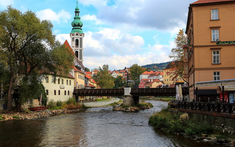 no people, building, cloud - sky, hd, 1080P, architecture, bridge - man made structure, tree, built structure, bridge, river, travel, cesky