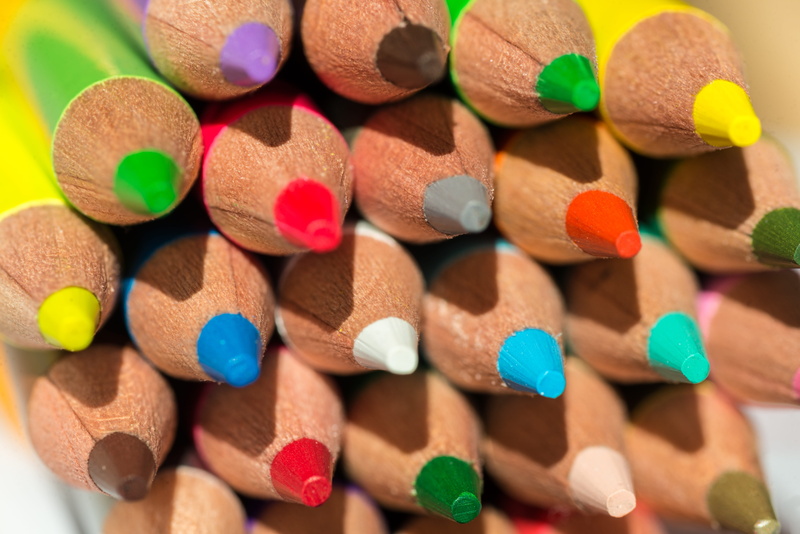 full frame, large group of objects, craft, pencil, design, still life, colour pencils, art and craft, many, wood - material, draw, no people, paint, indoors