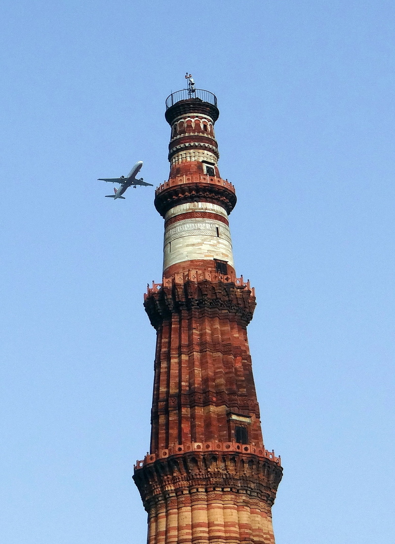 flying, 1080P, blue, unesco world heritage site, qutab minar, islamic monument, monument, india, architecture, low angle view, architectural column, the past