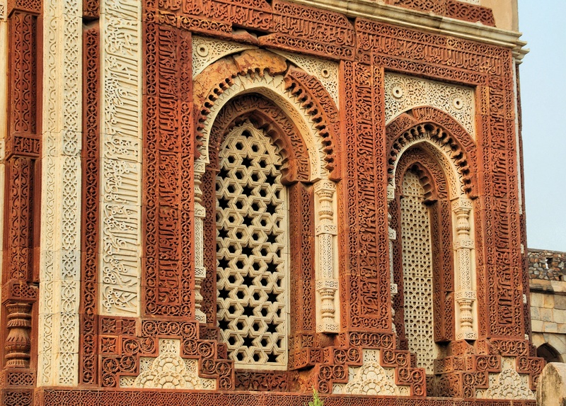 architecture and art, travel destinations, creativity, the past, delhi, sculptures, building exterior, low angle view, spirituality, craft, built structure