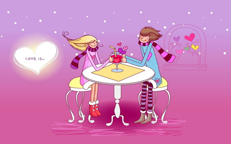 vector, women, holiday, illustration, backgrounds, drawing, man, love, colored background, table, happiness, design, clothing, cafe, 720P, two, cartoon