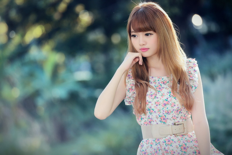 Model, Cubie Wang, Belt, Models, Girl, Portrait, Bokeh, Asian, Dress, 1080P, Taiwanese