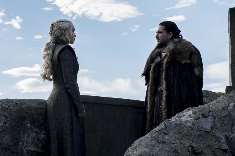 Jon Snow, Daenerys Targaryen, people, 1080P, outdoors, human representation, sky, young adult, warm clothing, clothing, mountain, lifestyles, Game Of Thrones