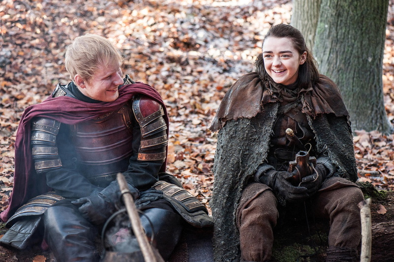 people, nature, ed sheeran, game of thrones season 7, 2K, maisie williams, real people, child, game of thrones, two people, hairstyle, day, togetherness