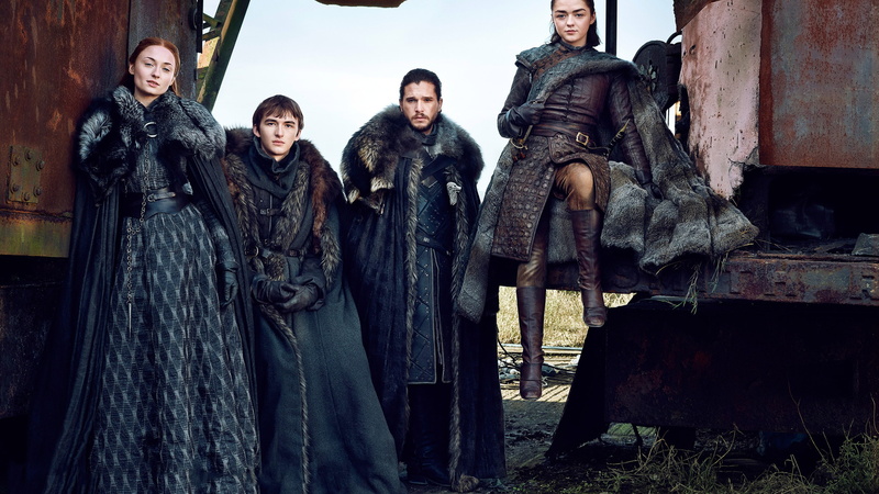 Sansa Stark, Sophie Turner, 4K, Kit Harington, Maisie Williams, Brandon Stark, 4k, TV Series, Game of Thrones Season 7, Arya Stark, Jon Snow