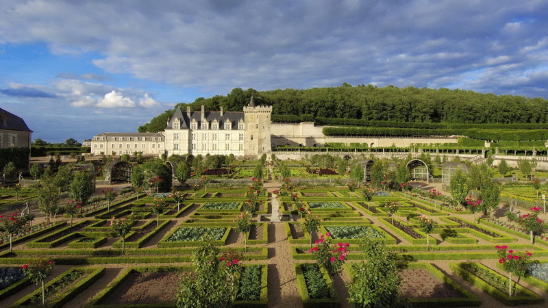 garden, clouds, white, de, villry, flower, 1080P, chateau, castle, flowers, nature and landscapes, forest