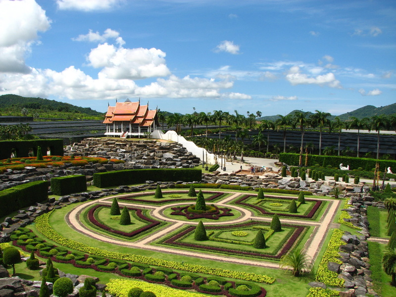 garden, history, ancient civilization, grass, nong nooch, tropical botanical garden, nooch, architecture, ornamental garden, cloud - sky, no people, the past