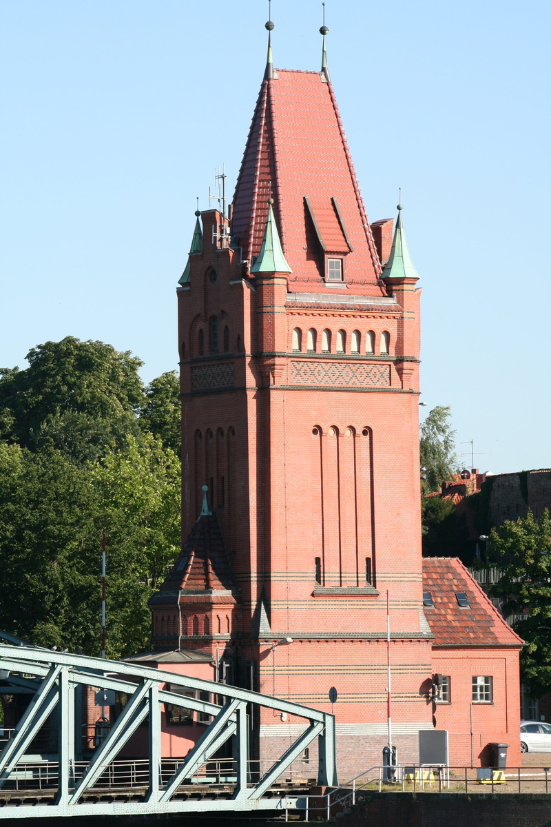building exterior, plant, building, day, religion, blue, low angle view, bridge, tree, tower, lübeck, 2K, historically, sky, architecture, sunlight, outdoors