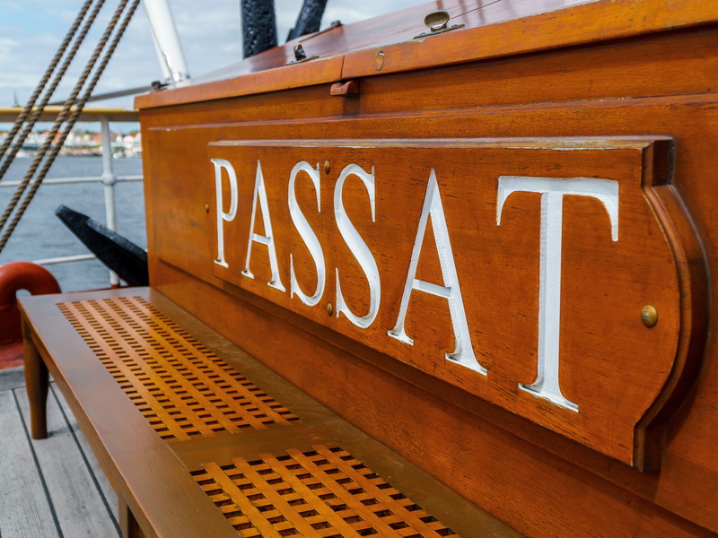 four master, lübeck-travemünde, lake, day, water, baltic sea, close-up, travemünde, menu, focus on foreground, architecture, ship, railing, wood - material